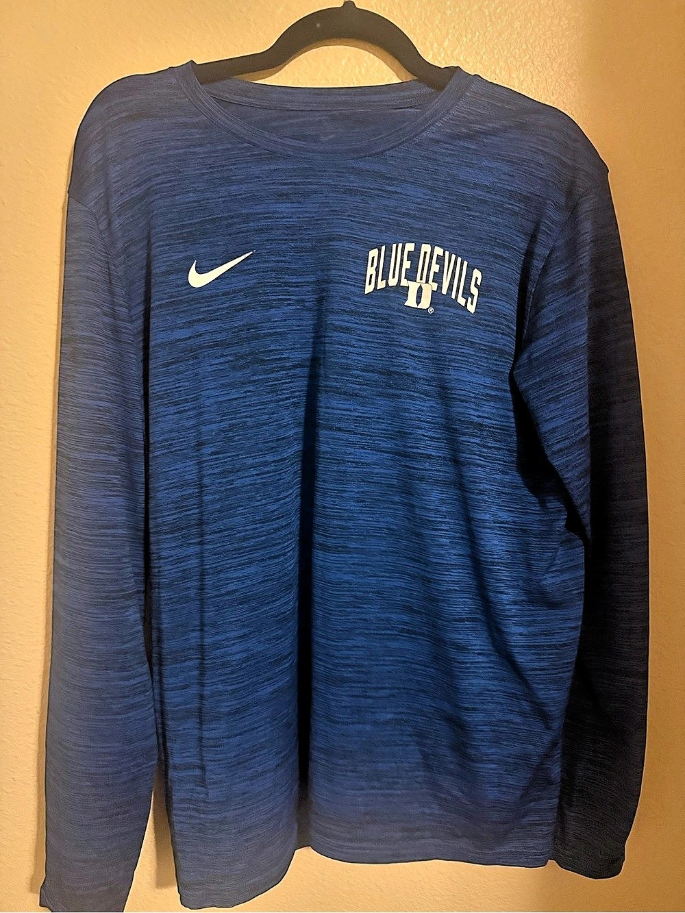 Nike Dri-FIT Blue Devils Long Sleeve Shirt Blue & Gold Large